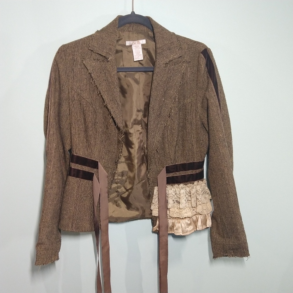Zoe D Tweed Blazer Vintage Details
